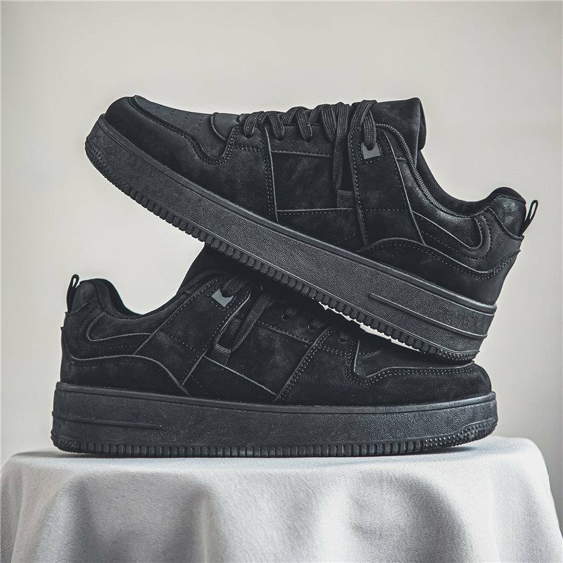 Pure Black Men's nouveaux Chaussures de planche décontractées pour les jeunes Chaussures à tendances sportives