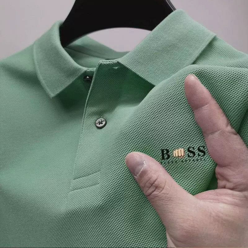 Polo shirts à manches courtes pour hommes pour un nouveau t-shirt vêtement qui montre l'incarnation et l'élégance décontractée haut de gamme pour les manches masculines  à demi-manche de l'âge moyen