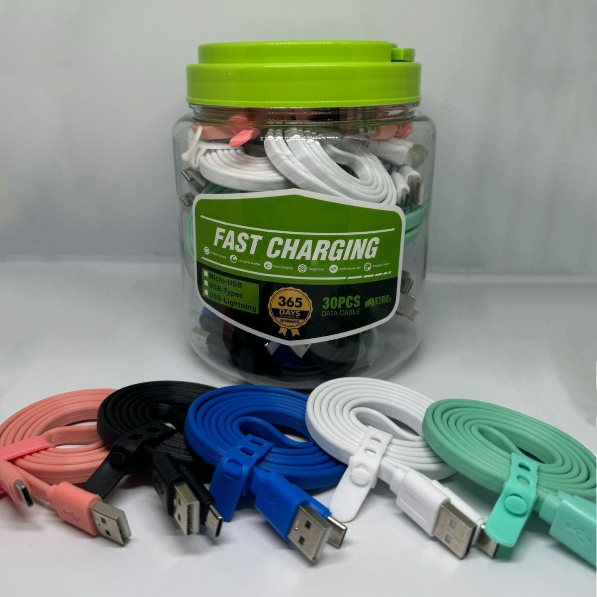 Câble de données coloré pour petites nouilles, support de nouilles à charge rapide ou divers câbles de chargement pour téléphones portables