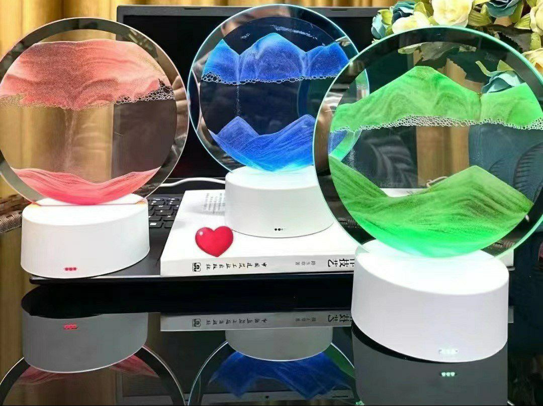 Lampe de table d'art de sable mouvant 3D (lampe Quicksand).