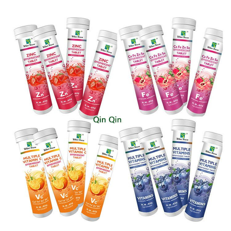 Comprimés effervescents Le calcium, le fer et le zinc complètent les comprimés effervescents.