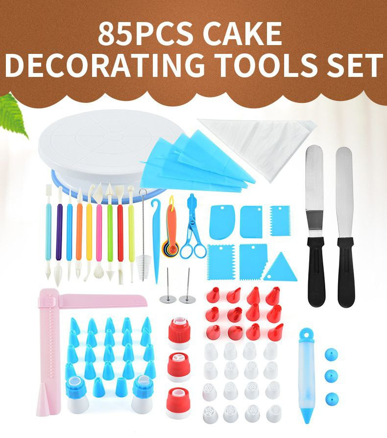 Ensemble de douilles de décoration en plastique de 85 pièces, des outils de décoration de gâteaux à la crème et un ensemble d'ustensiles de cuisson