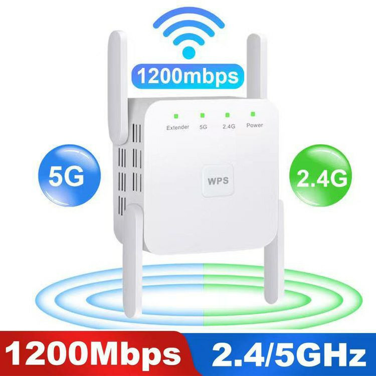 Répéteur wifi AC1200M  DE WIRESS DUAL-BAND 5G / 2.4G, Amplificateur de réception WiFi de 1200m Amplificateur Signal sans fil Expansion EXPANSION AMHANCER 5G Répéteur de routage